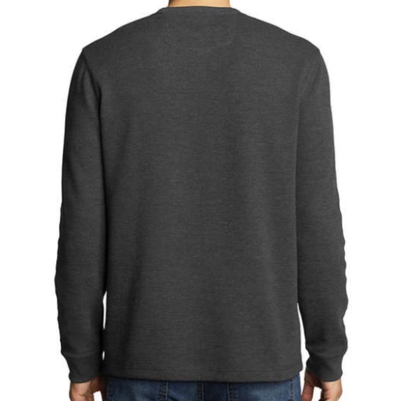 Eddie Bauer Men's Thermal Crew Neck Dark Gray Sweater - Picture 2 of 6